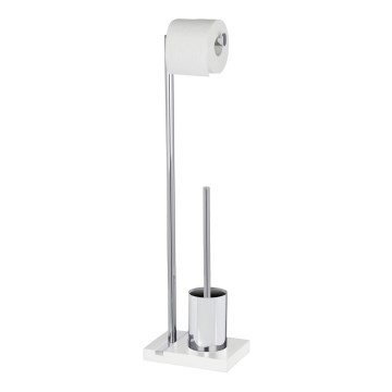 WENKO 20486100 - Scopino WC NOBLE 20x74 cm cromo/bianco