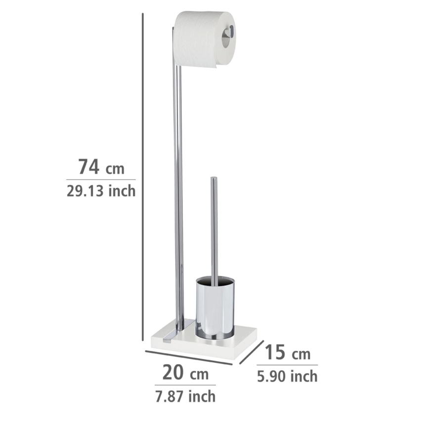 WENKO 20486100 - Scopino WC NOBLE 20x74 cm cromo/bianco