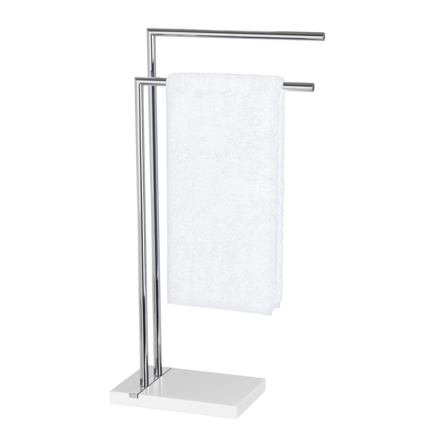 WENKO 20487100 - Handtuchständer NOBLE 45,5x82 cm glänzender Chrom/weiß