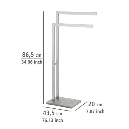 WENKO 20603100 - Handtuchständer GRANIT 43,5x86,5 cm Edelstahl/Satin/grau