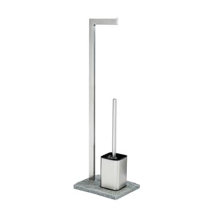 WENKO 20604100 - Brosse WC GRANIT 23x73,5 cm inox/satiné/gris