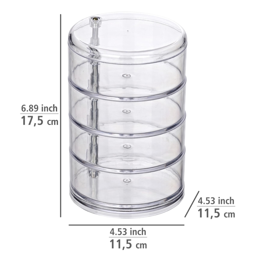 WENKO 20990100 - Organizer TOWER 11,5x17,5 cm transparent