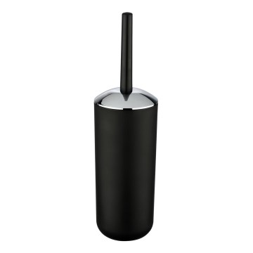 WENKO 21210100 - Brosse WC BRASIL 10x37 cm noire/chrome brillant