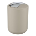 WENKO 21221100 - Abfalleimer BRASIL 14x21 cm beige/glänzender Chrom