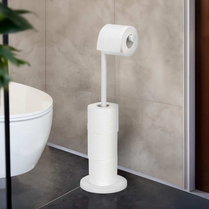 WENKO 21424100 - Porte-rouleau pour papier toilette 21 x 55 cm blanc