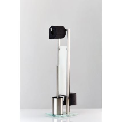 WENKO 21564100 - Brosse WC RIVALTA 18x70 cm inox/argent/blanc/noir