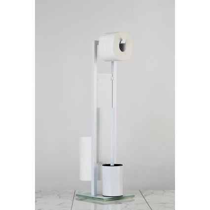 WENKO 21565100 - Scopino per WC RIVALTA 18x70 cm bianco/nero