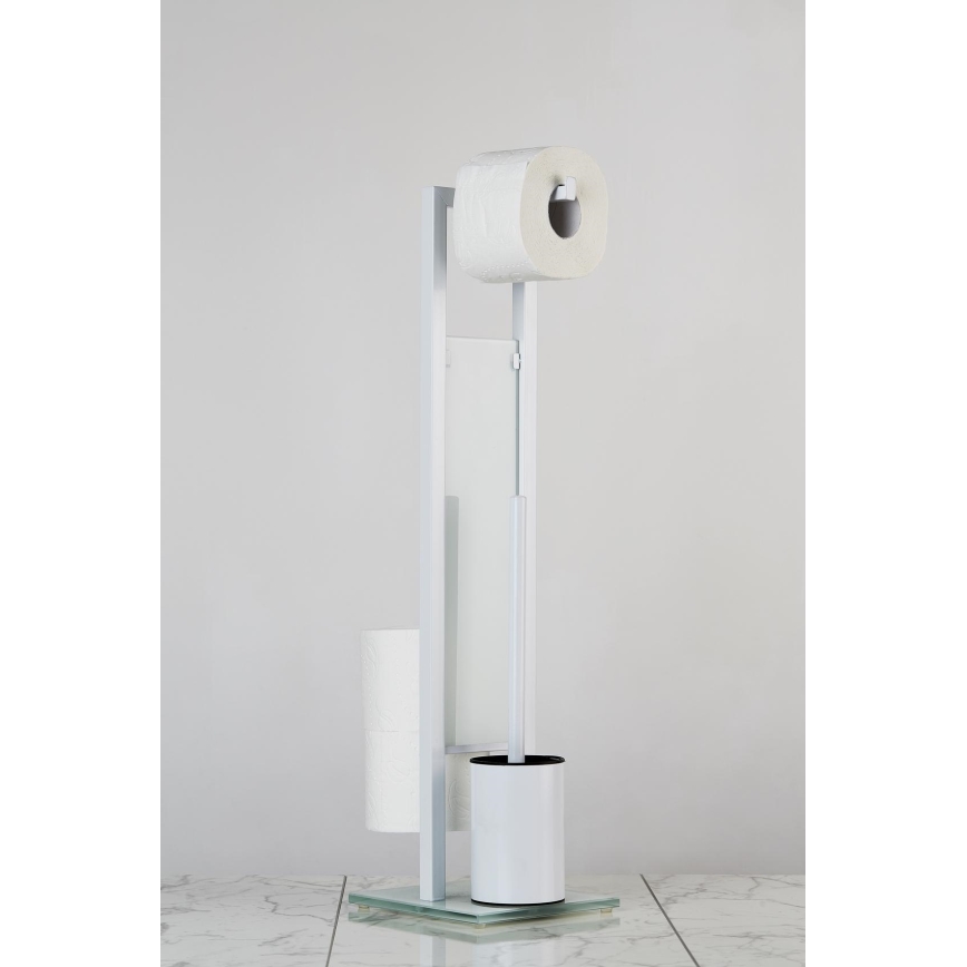 WENKO 21565100 - Scopino per WC RIVALTA 18x70 cm bianco/nero