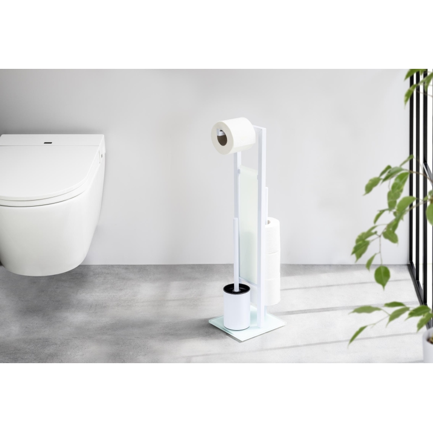 WENKO 21565100 - Scopino per WC RIVALTA 18x70 cm bianco/nero