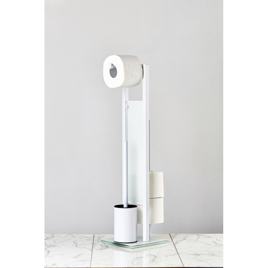 WENKO 21565100 - Scopino per WC RIVALTA 18x70 cm bianco/nero