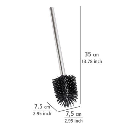 WENKO 21799100 - Brosse WC 7,5x35 cm inox/argenté/noir