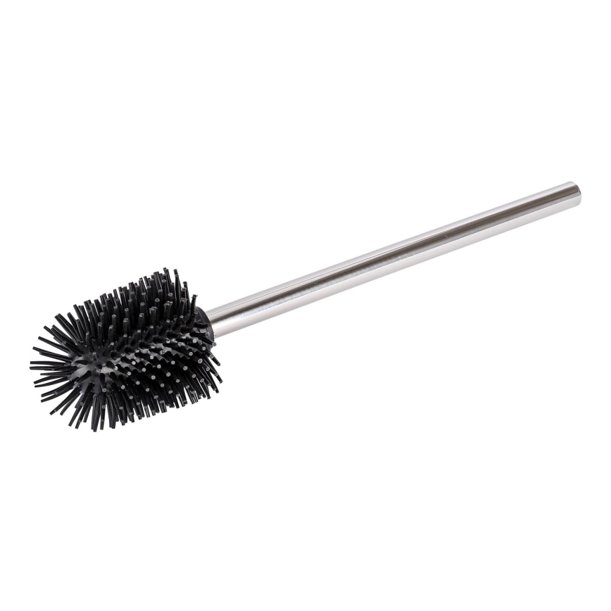 WENKO 21799100 - Scopino WC 7,5x35 cm acciaio inox/argento/nero