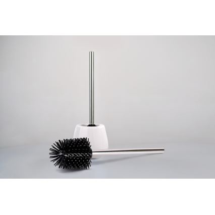 WENKO 21799100 - WC-Bürste 7,5 x 35 cm, Edelstahl/silber/schwarz