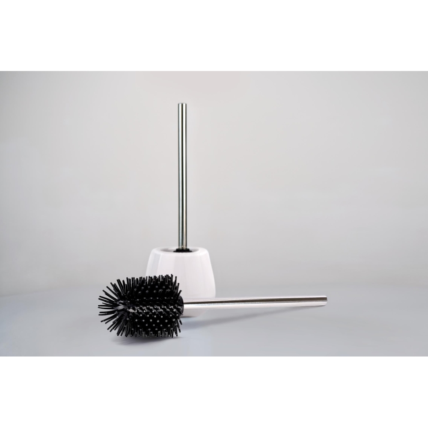 WENKO 21799100 - WC-Bürste 7,5 x 35 cm, Edelstahl/silber/schwarz