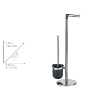 WENKO 21836800 - Brosse WC PARUS 25,5x57 cm inox/argenté/noir