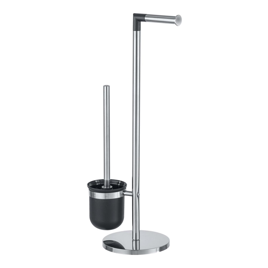 WENKO 21836800 - Spazzola per WC PARUS 25,5 x 57 cm acciaio inox/argento/nero