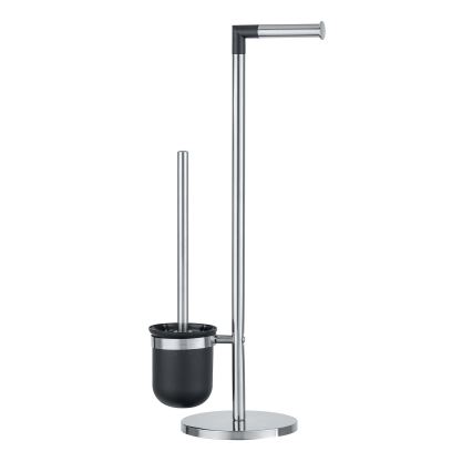 WENKO 21836800 - Spazzola per WC PARUS 25,5 x 57 cm acciaio inox/argento/nero