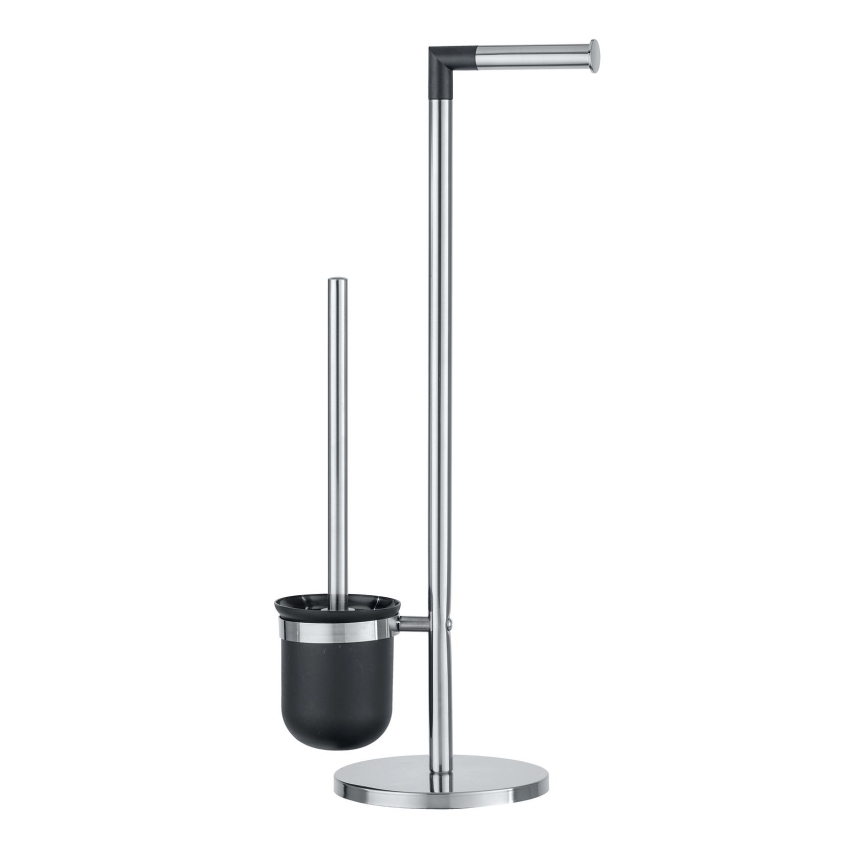 WENKO 21836800 - Spazzola per WC PARUS 25,5 x 57 cm acciaio inox/argento/nero