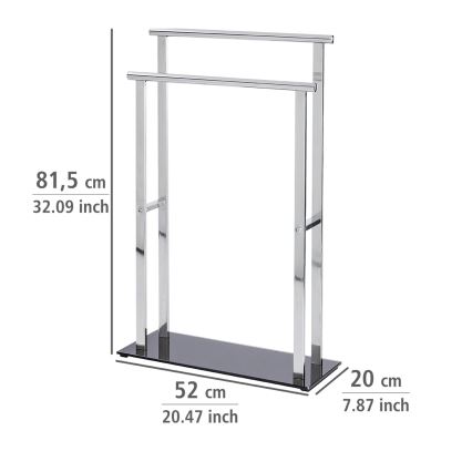 WENKO 22089100 – Porte-manteau LAVA 52x81,5 cm inox/argent/noir
