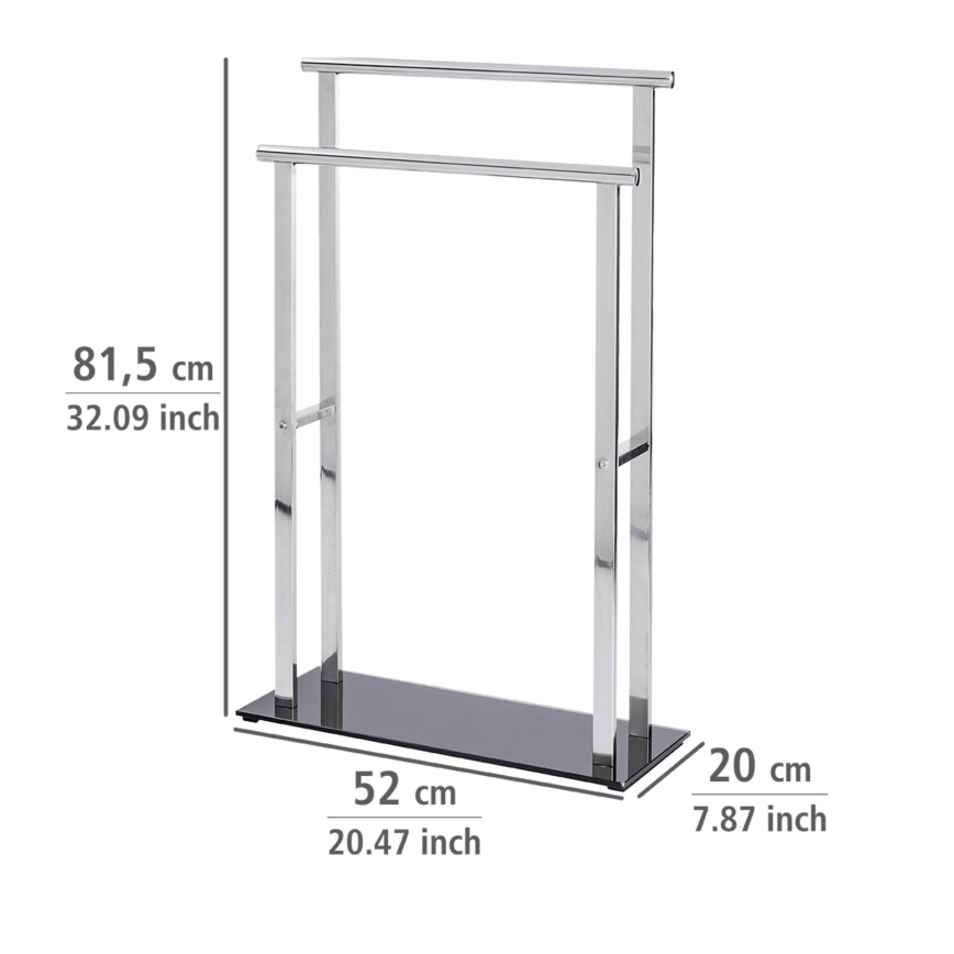 WENKO 22089100 – Porte-manteau LAVA 52x81,5 cm inox/argent/noir