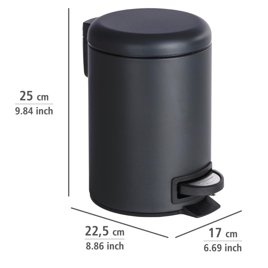 WENKO 22143800 - Corbeille LEMAN 17x25 cm noire