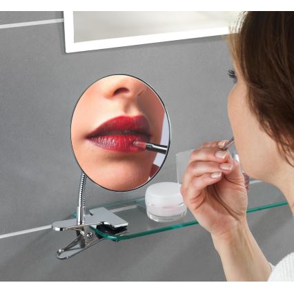 WENKO 22195100 - Specchio cosmetico CLIP 15x27 cm cromo lucido