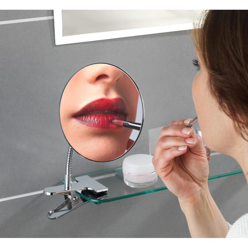 WENKO 22195100 - Specchio cosmetico CLIP 15x27 cm cromo lucido