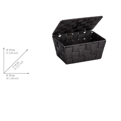 WENKO 22197100 - Cestino ADRIA 19x14 cm nero