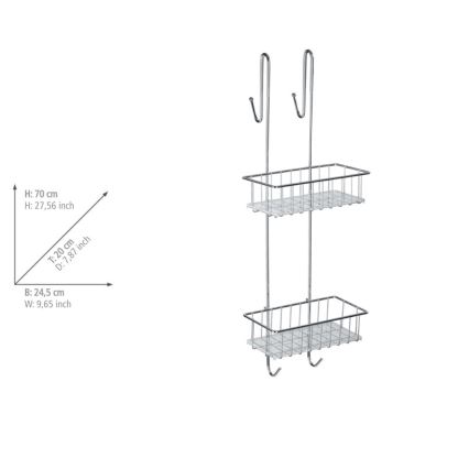WENKO 22213100 - Support ALDO 24,5x70 cm inox/argenté