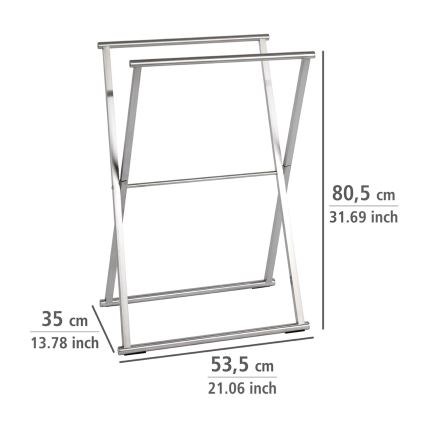 WENKO 22476100 - Porta asciugamani LAVA 53,5x80,5 cm acciaio inox/argento