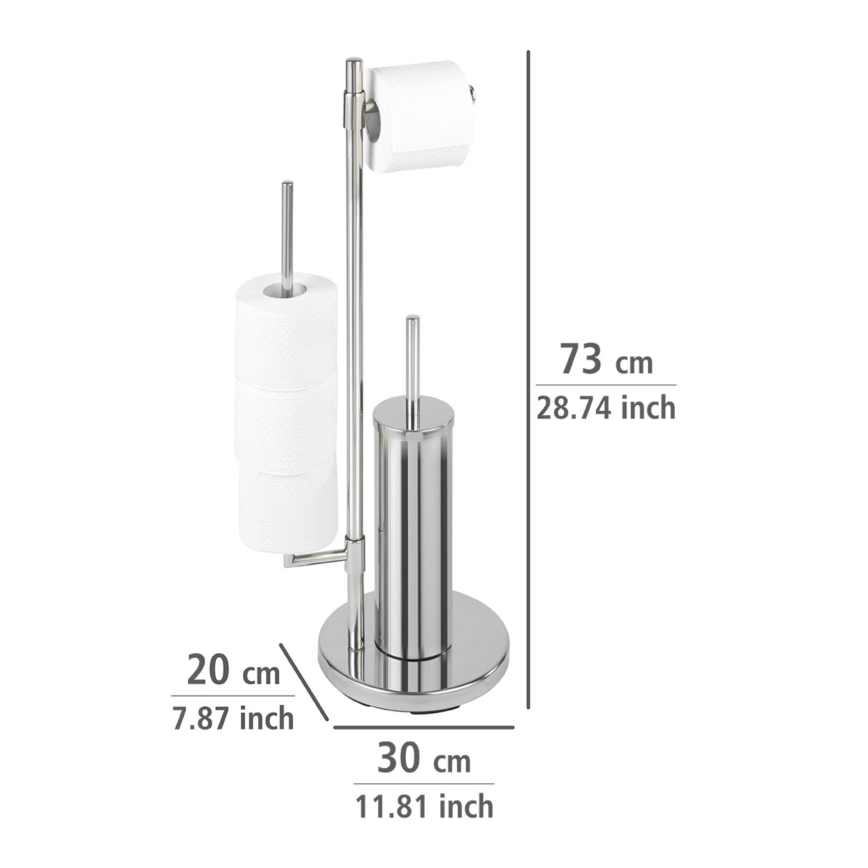 WENKO 22512100 - Scopino WC UNIVERSALO NEO 30x73 cm acciaio inox/argento