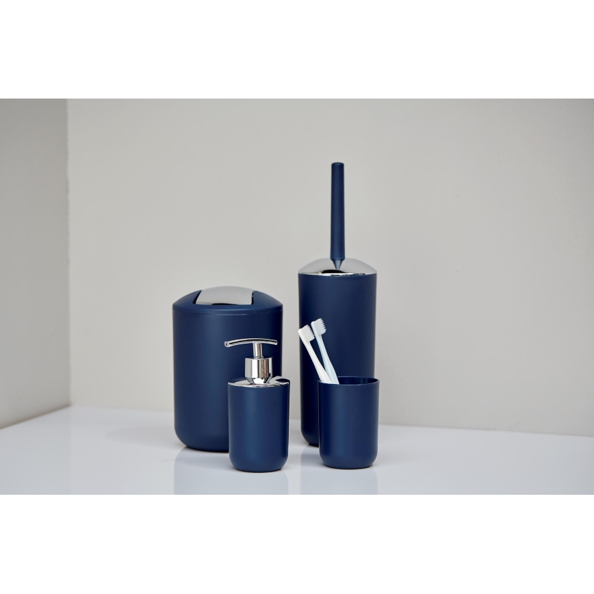 WENKO 22519100 - Dispenser di sapone BRASIL 320 ml blu/cromo lucido