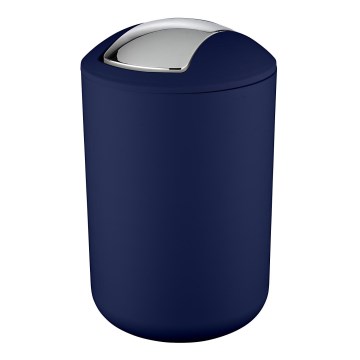 WENKO 22521100 - Cestino per rifiuti BRASIL 19,5x31 cm blu/cromo lucido