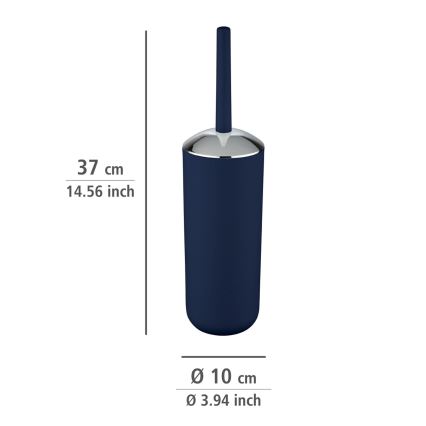 WENKO 22522100 - Brosse WC BRASIL 10x37 cm bleu/chrome brillant