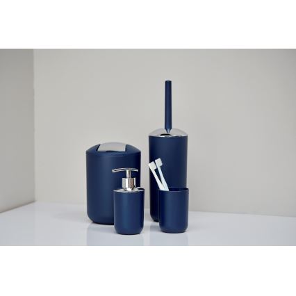WENKO 22522100 - Brosse WC BRASIL 10x37 cm bleu/chrome brillant