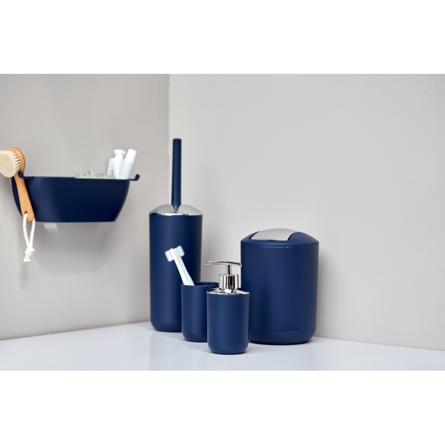 WENKO 22522100 - Scopino WC BRASIL 10x37 cm blu/cromo lucido