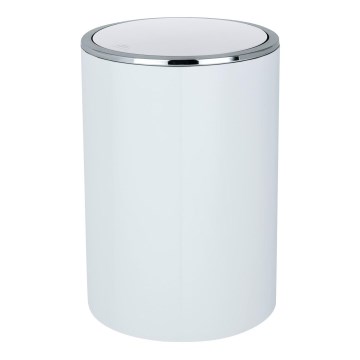 WENKO 22554100 - Cestino INCA 18,5x25,5 cm bianco/cromo lucido