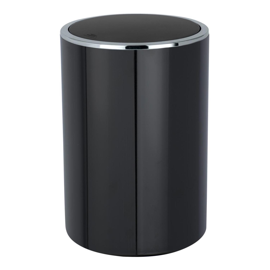 WENKO 22558100 - Cestino INCA 18,5x25,5 cm nero/cromo lucido