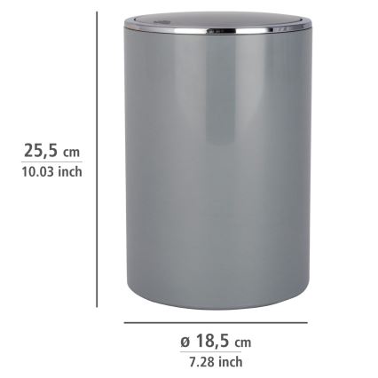WENKO 22562100 - Korb INCA 18,5x25,5 cm grau/glänzender Chrom