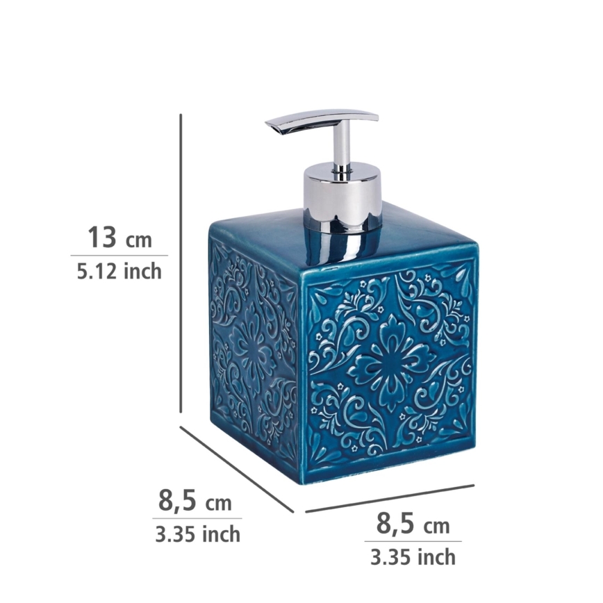 WENKO 22653100 - Dispenser per sapone CORDOBA 500 ml blu