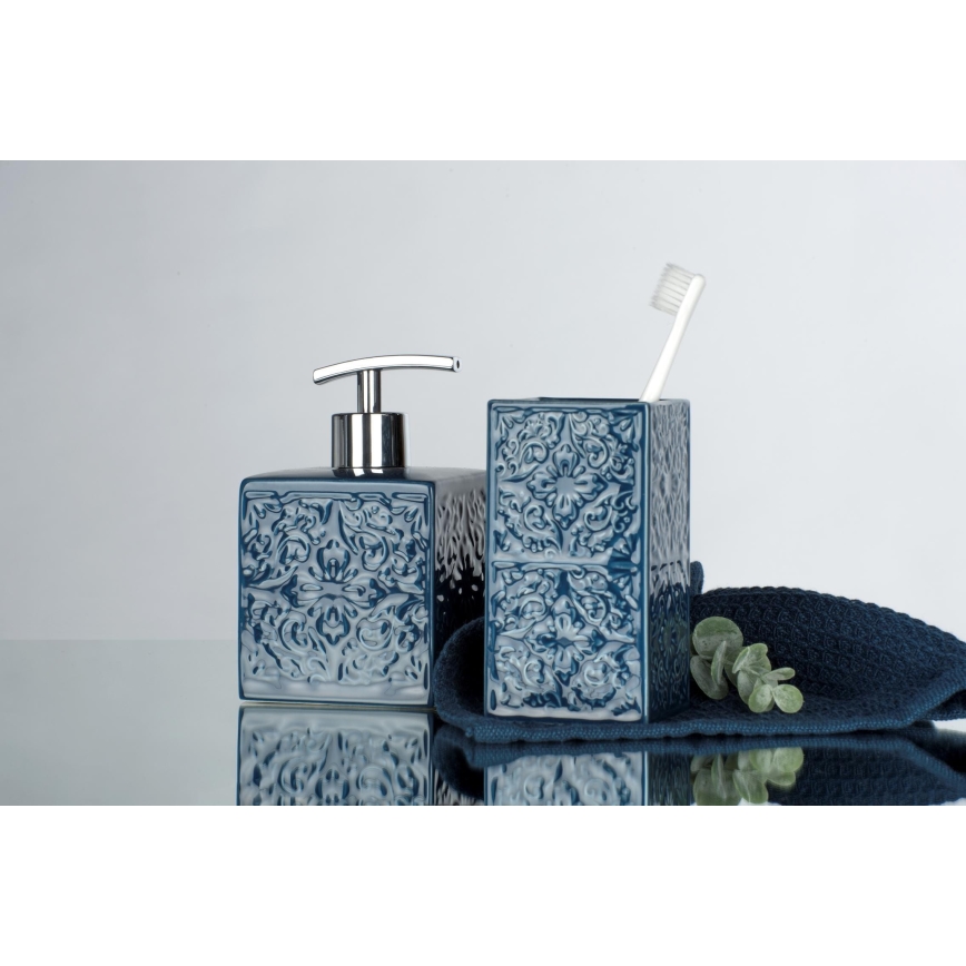 WENKO 22653100 - Dispenser per sapone CORDOBA 500 ml blu