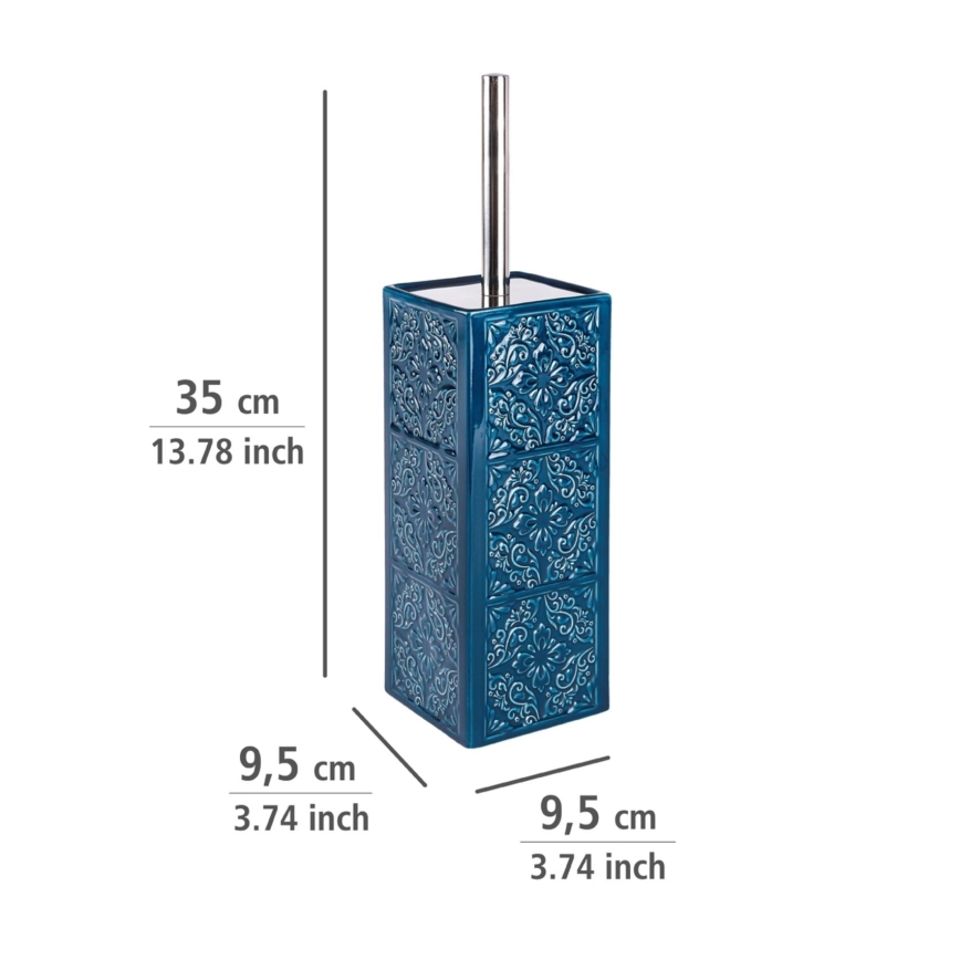WENKO 22654100 - Toilettenbürste CORDOBA, 9,5 x 35 cm, blau