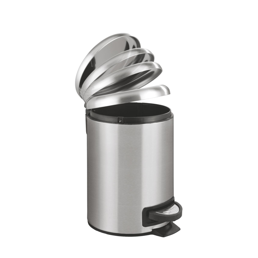 WENKO 22702100 - Poubelle LEMAN 17x25 cm inox/satiné/noir