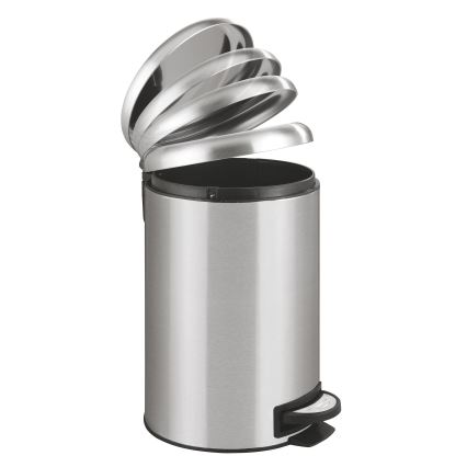 WENKO 22703100 - Mülleimer LEMAN 25x38 cm Edelstahl/satiniert/schwarz