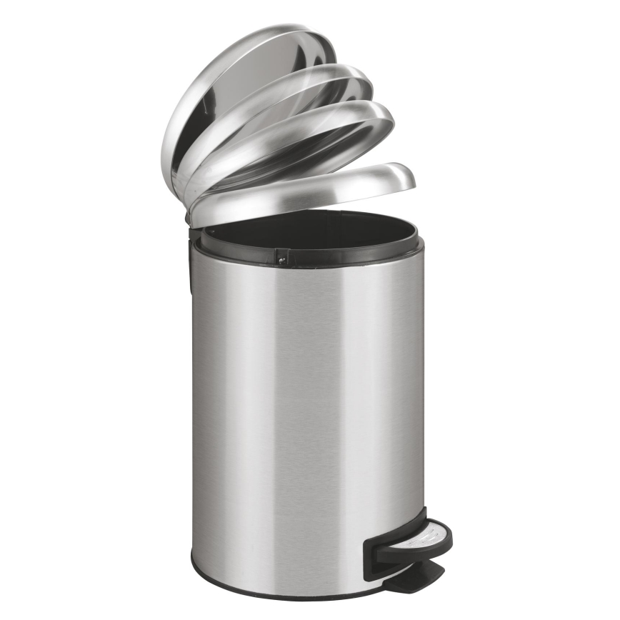 WENKO 22703100 - Mülleimer LEMAN 25x38 cm Edelstahl/satiniert/schwarz