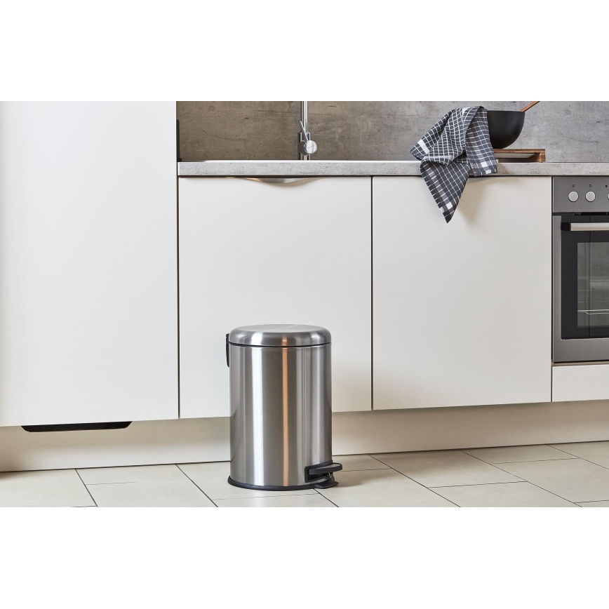 WENKO 22704100 - Cestino LEMAN 30,5x44 cm inox/satinato/nero