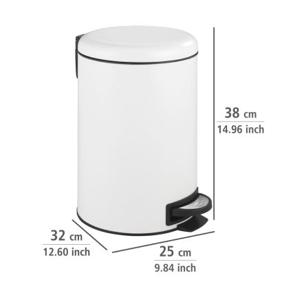 WENKO 22707100 - Mülleimer LEMAN 25x38 cm weiß/schwarz