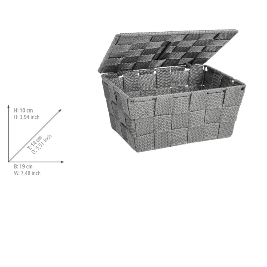 WENKO 22793100 - Cestino ADRIA 19 x 14 cm grigio