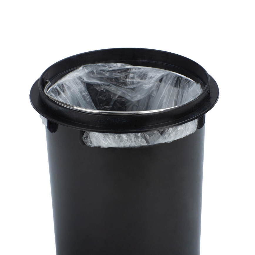 WENKO 22829100 - Poubelle LEMAN 17x25 cm inox satiné/noir