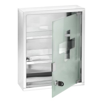 WENKO 22924100 - Armoire à pharmacie 30x40 cm en inox, finition argentée